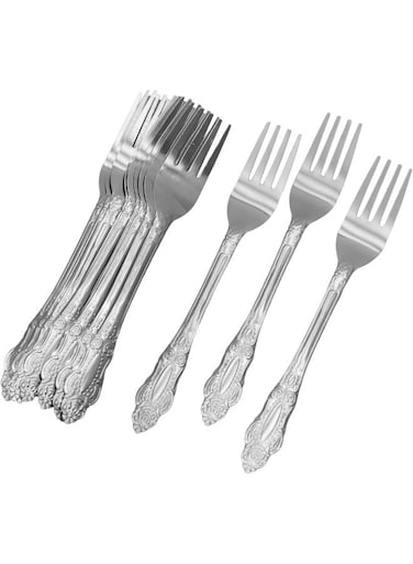 Stainless Steel Dessert Fork 12-Pack - Eco, Perfect for Home, Kitchen, Restaurant, Party, Hotel, Buffet Silver