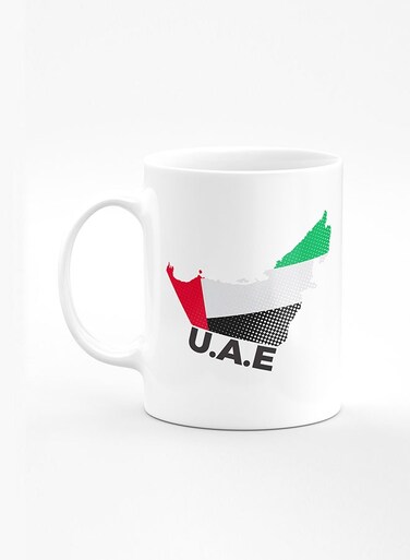 Designer Printed Coffee Mug with Heavy Duty Handle 11oz Ceramic Personalised Gift Mugs Cup [Microwave Safe &amp; Dishwasher Proof] - UAE Map