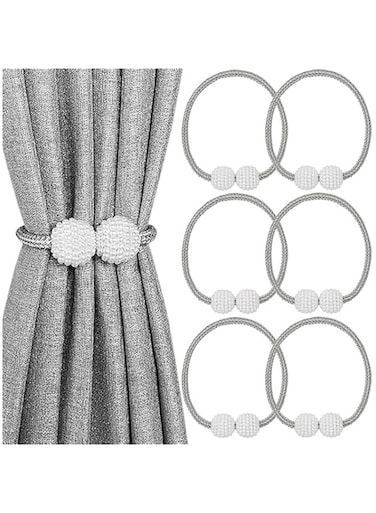 Lonimia 6Pcs Magnetic Curtain Tiebacks,Curtain Tie Backs,Rope Buckle Curtain Holdbacks Holder,Curtain Holder Holdbacks with Strong Magnetic,for Home Bedroom Office Decorative Curtain
