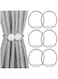 Lonimia 6Pcs Magnetic Curtain Tiebacks,Curtain Tie Backs,Rope Buckle Curtain Holdbacks Holder,Curtain Holder Holdbacks with Strong Magnetic,for Home Bedroom Office Decorative Curtain
