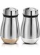 Alybrol 2pack Salt and Pepper Shakers Set,Salt Shaker With Adjustable Pour Holes,304 Stainless Steel &amp; Glass Salt Pepper Shakers,Refillable Spice Dispenser, For Pepper Salts Seasoning