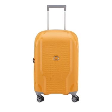 Recycled Delsey Clavel  55Cm Hardcase 4 Double Wheel Expandable Cabin Luggage Trolley Yellow