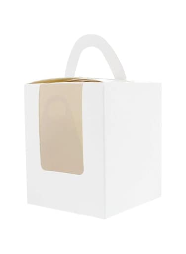 Single Cupcake Containers - 50 Pack Large Individual Cupcake Boxes Carrier with Insert &amp; Handles and Window 50 Pack White For Birthday Party Pastries, Cookies, Small Cakes, Pie, Cupcakes Holder Use