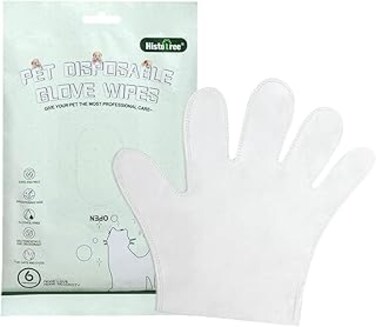 18 PCS Dog Body Wipes No Rinse Washing Gloves Grooming Pet Gloves Gentle Deodorizing Wipes for Cat Cleaning Fur Ear Eye &amp; Paws
