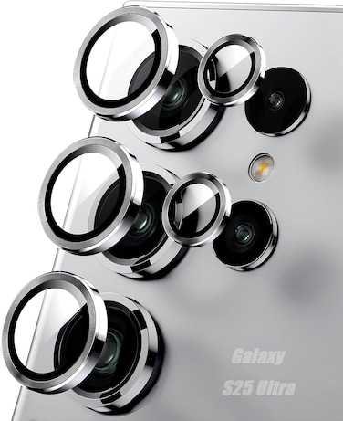 Camera Protection for Samsung Galaxy S25 Ultra, 9H Tempered Glass Lens Protection, Individual Ultra HD Scratch-Resistant Camera Protective Film for Samsung Galaxy S25 Ultra (Silver)