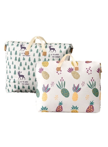2 Pack Heavy Duty Reusable Storage Bag For Clothes Moving House Grocery Shopping Bag Waterproof, Moisture-Proof 75x56x21 cm