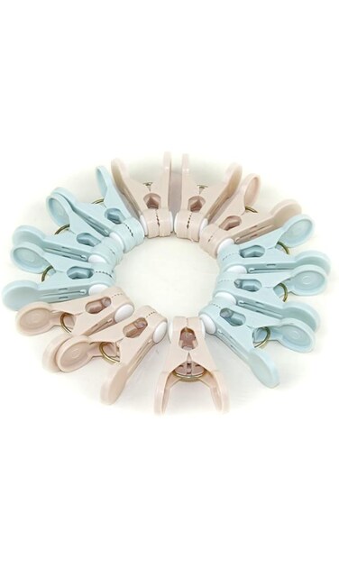 IN.HOUSE Plastic Clothespins, Heavy Duty Laundry Clothes Pins Clips, Air-Drying Clothing Peg Set(12 Pack)