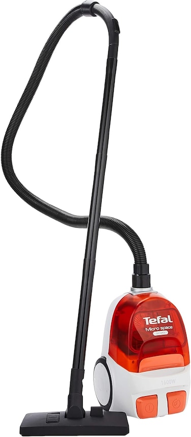 Tefal Micro Space Cyclonic TW3233 - Bagless Vacuum Cleaner, 1600W, 1L Dust Box Capacity, 2 Levels of Filtration, Easy Dust Removal, Ultra-Compact, Papaya