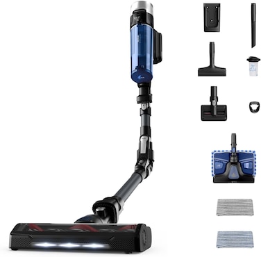 Tefal X-Force Flex 9.60 TY20C7 - Handstick Vacuum Cleaner, 250W, 0.4L Dust Box Capacity, 2.2kg, Upto 45min Running Time, Wet &amp; Dry, 2-In-1 Vacuum &amp; Mop