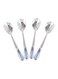 4-Piece Coffee And Tea Spoon With Handle Silver 13.2x2.3x1cm