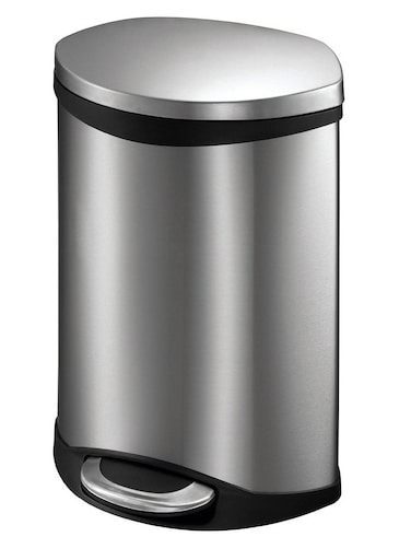 SHELL SERIES   Brushed Stainless Steel Finish   Soft-Closing   Fingerprint-Resistant   Step Trash &amp; Garbage Bin   Suitable For Homes, Bathrooms, Kitchens, Offices, &amp; More   6 Liters