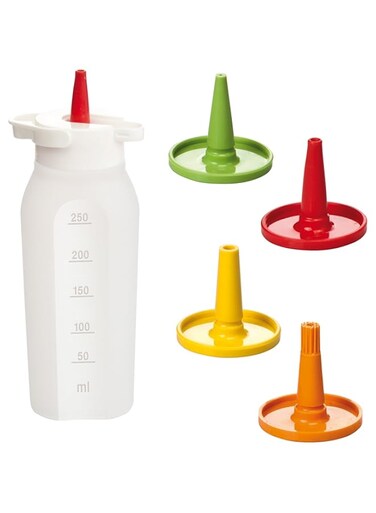 Tescoma Condiment Dispenser, 4 Nozzles, 250 ML Presto, Assorted, 500 ML
