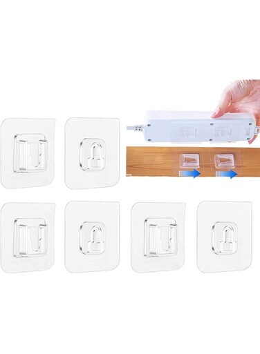 ELECDON Double Sided Adhesive Wall Hooks Heavy-Duty Self-Adhesive Hooks, Good Elasticity and Toughness, Wall-Sticking Hooks for Organization Bathroom Kitchen and Office (10Pcs)