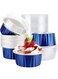 Mini Aluminum Pans with Lids, 50pcs 5oz Disposable Aluminum Foil Cupcake Liners Ramekins Baking Cups, Dessert Cups with Lids Aluminum Foil Cupcake Holders Cheesecake Pan Dessert Containers (Blue)