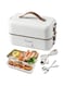 JOOZAKI Portable Electric Lunch Box Container Bento Box Rice Cooker Egg Steamer Food Heater for Office/Home/Travel 220v 2-Layer Container&hellip;