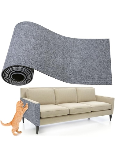 BIGTHREE Cat Scratch Mat, Trimmable Cat Scratch Self Adhesive Carpet, Cat Scratch Pad for Indoor Cats, Suitable for Replacing Cat Trellises, Cat Walls, and Protective Furniture Steps