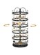 MODOWEY 5 Tiers Metal Rotating Earring Holder Organizer, Exquisite Jewelry Display Stand Necklace Rack Holder, 220 Holes for Earrings- 14x6.3 Inch (Black)