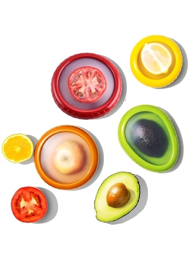 Silicone Fruit Storage Containers Box,Reusable Fruit Vegetable Storage Containers for Fridge,Avocado Saver Onion Storage to Keep Fresh,Tomato Holder Ideal for Garlic, Onions, Lemons, Potatoes (A)