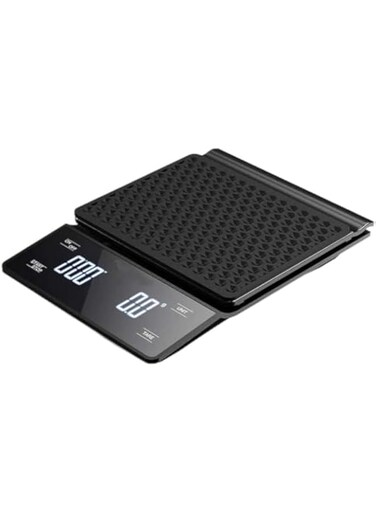 Santo Coffee Scale with Timer 3kg/0.1g High Precision Pour Over Drip Espresso Scale with Back-Lit LED Display (Batteries Not Included), black