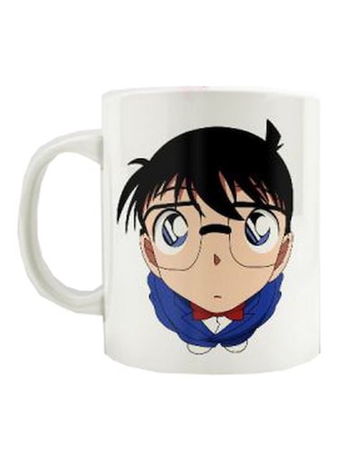 Cartoon Printed Ceramic Mug White/Blue/Beige