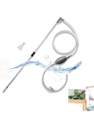 Joyzzz Fish Tank Cleaning Kit, Aquarium Gravel Cleaner Siphon Water Changer, Aquarium Gravel Cleaner with Thinner Water Tube, Siphon Water Changer for Fish Tank Cleaning Gravel Sand