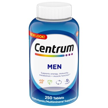 Centrum Multivitamin for Men MultivitaminMultimineral Supplement with Vitamin D3 B Vitamins and Antioxidants Gluten Free NonGMO Ingredients  250 Count