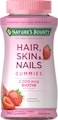 Natures BountyHair Skin  Nails with Biotin Strawberry Gummies Vitamin Supplement Supports Hair Skin and Nail Health for Women 2500 mcg 140 Ct