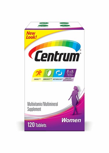 Centrum Multivitamin for Women MultivitaminMultimineral Supplement with Iron Vitamin D3 B Vitamins and Antioxidant Vitamins C and E Gluten Free NonGMO Ingredients  120 Count