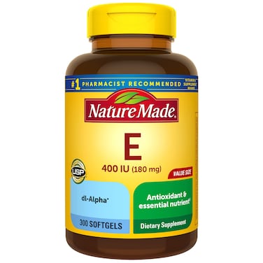 Nature Made Vitamin E 180 mg 400 IU dlAlpha Dietary Supplement for Antioxidant Support 300 Softgels 300 Day Supply