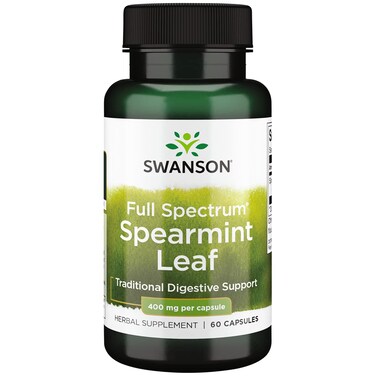 Swanson Spearmint Leaf Mentha Spicata  Full Spectrum Herbal Supplement Supporting Digestive Health  Mild Stomach Issues  Natural Formula Supporting Health  Wellness  60 Capsules 400mg Each