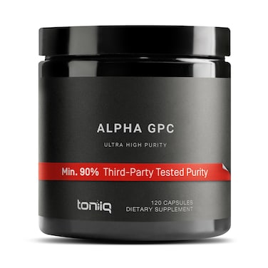 Toniiq Ultra High Purity Alpha GPC Capsules  600mg Concentrated Formula  90 Highly Purified and Bioavailable Nootropic  120 Capsules Alpha GPC Supplement