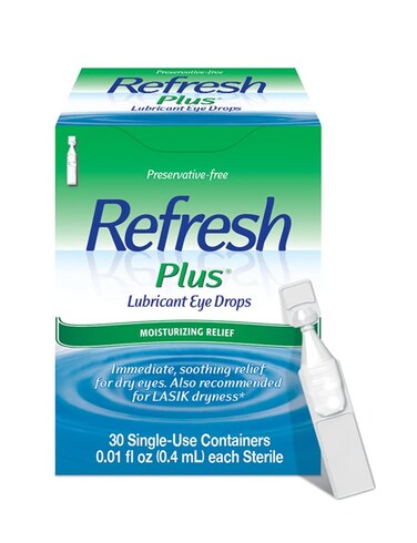 Refresh Plus Lubricant Eye Drops Preservative Free Single Use Containers 30 Count