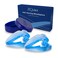 ZQuiet AntiSnoring Mouthpiece Starter Pack with 2 Sizes Living Hinge  Open Front Design for Comfort  Easy Breathing Blue