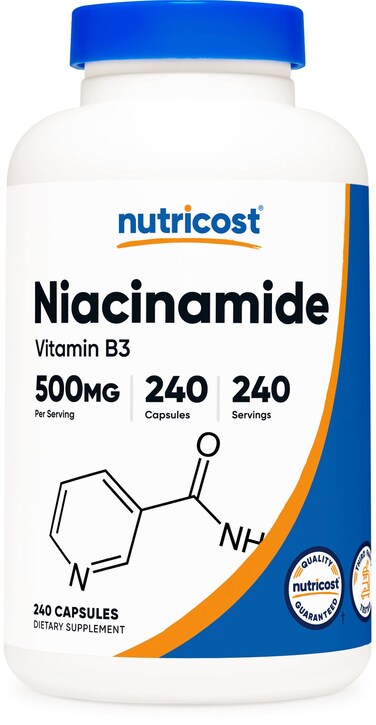 Nutricost Niacinamide Vitamin B3 500mg 240 Capsules  NonGMO Gluten Free Flush Free Vitamin B3