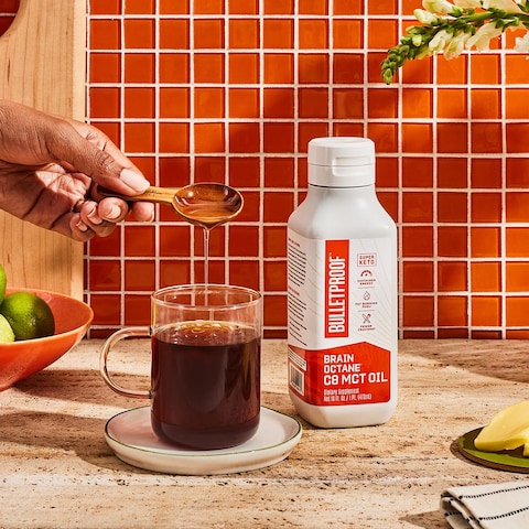 Bulletproof Brain Octane C8 MCT Oil 16 Ounces Keto Supplement for Sustained Energy and Fewer Cravings