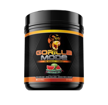 Gorilla Mode Pre Workout  Massive Pumps  Laser Focus  Energy  Power  LCitrulline Creatine LTyrosine Betaine Hydroprime AlphaGPC 400mg Caffeine Huperzine A  800g Watermelon