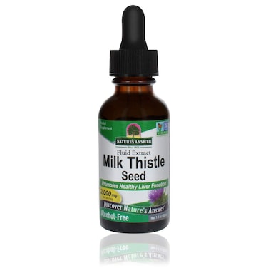 Natures Answer AlcoholFree Milk Thistle 1 Ounce Extract  Supports Hepatic System  Vegan  NonGMO  Gluten Free  Kosher