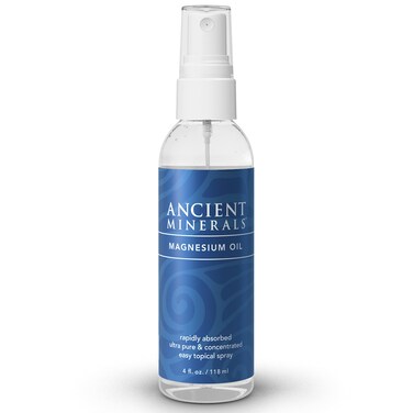 Ancient Minerals Magnesium Oil Spray Bottle of Pure Genuine Zechstein Magnesium Chloride  Topical Magnesium for Skin Application 4fl oz