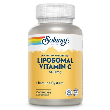 SOLARAY Liposomal Vitamin C 500mg Enhanced Absorption Vitamin C Liposomal Blend with Fatty Acids Antioxidant and Immune Support Supplement Vegan 100 Servings 100 VegCaps