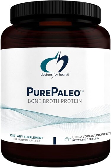 Designs for Health PurePaleo Collagen Protein Powder  26g HydroBEEF Bone Broth Protein Supplement with Collagen Peptides  BCAAs  Unflavored NonGMO DairyFree  GlutenFree 30 Servings  810g
