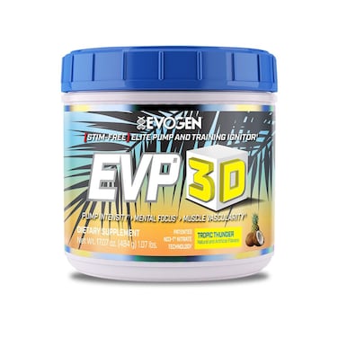 EvogenEVP3D  Extreme PreWorkout Pump Ignitor Arginine Nitrate Citrulline BetaAlanine Lions Mane  Tropic Thunder Pineapple Coconut  40 Servings