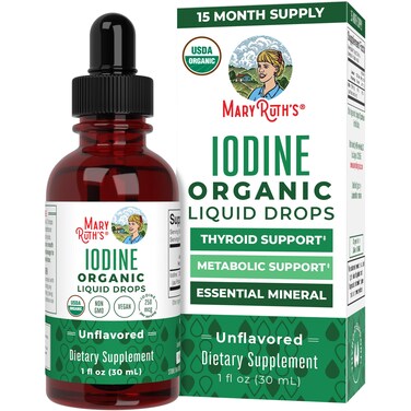 MaryRuth OrganicsPotassium Iodide  Iodine Supplement  1 Year Supply  Iodine Drops  USDA Organic  Nascent Iodine  Vegan  Packaging May Vary  1 Fl Oz