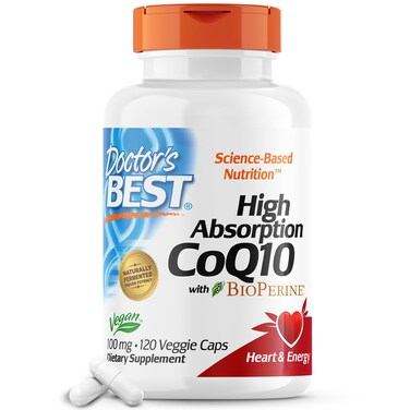 Doctors Best High Absorption CoQ10 with Bioperine Heart Health  Energy Production NonGMO Gluten  Soy Free Vegan 100 Mg 120 count