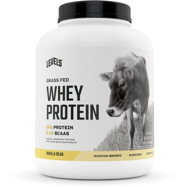 Levels Grass Fed Whey Protein Powder No Artificials 24G of Protein Vanilla Bean 5LB