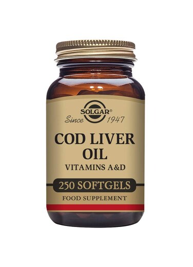 SOLGARCod Liver Oil 250 Softgels  Supports Healthy Immune System Healthy Eyes  Vision  Bone Health  Vitamin A  D Supplement  Gluten Free Dairy Free  250 Servings