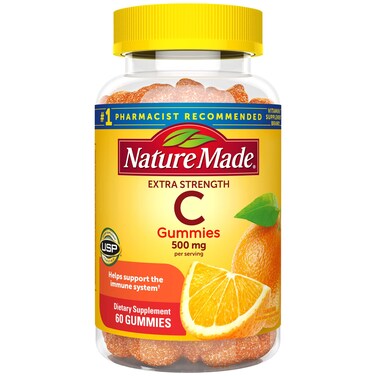 Nature Made Extra Strength Dosage Vitamin C 500 mg per serving Dietary Supplement for Immune Support 60 Gummies 30 Day Supply