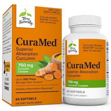 Terry Naturally CuraMed 750 mg Curcumin Complex  60 Softgels  Superior Absorption BCM95  NonGMO Gluten Free Halal  60 Servings