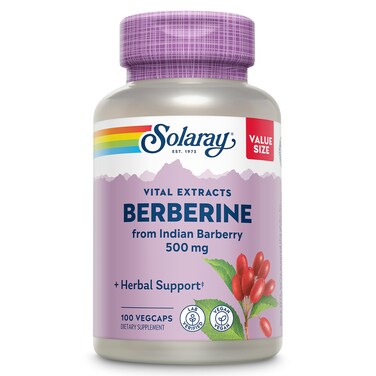 SOLARAY Berberine 500mg Berberine Supplement for a Healthy Active Lifestyle With Berberine HCl from Indian Barberry Vegan NonGMO 60Day Guarantee Lab Verified 100 Servings 100 VegCaps