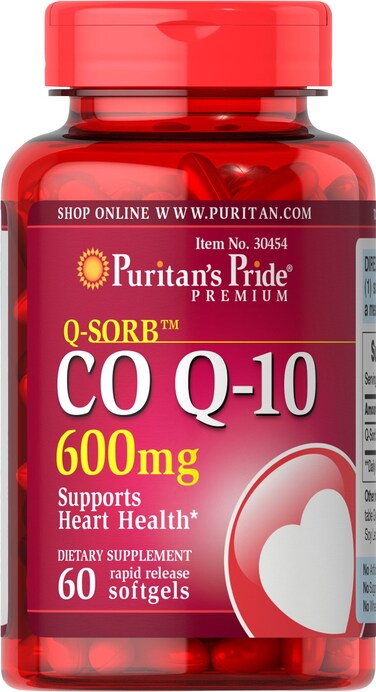 Puritans Pride QSorb CoQ10 600mg Supports Heart Health60 Rapid Release Softgels