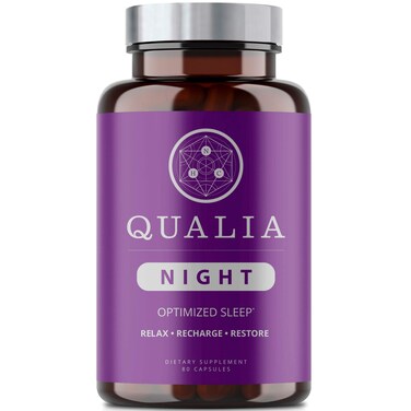 Qualia Night Sleep Aid  NonHabit Forming  ScienceBacked Supplement for Deep Refreshing Sleep  MelatoninFree Vegan NonGMO GlutenFree 80 Count